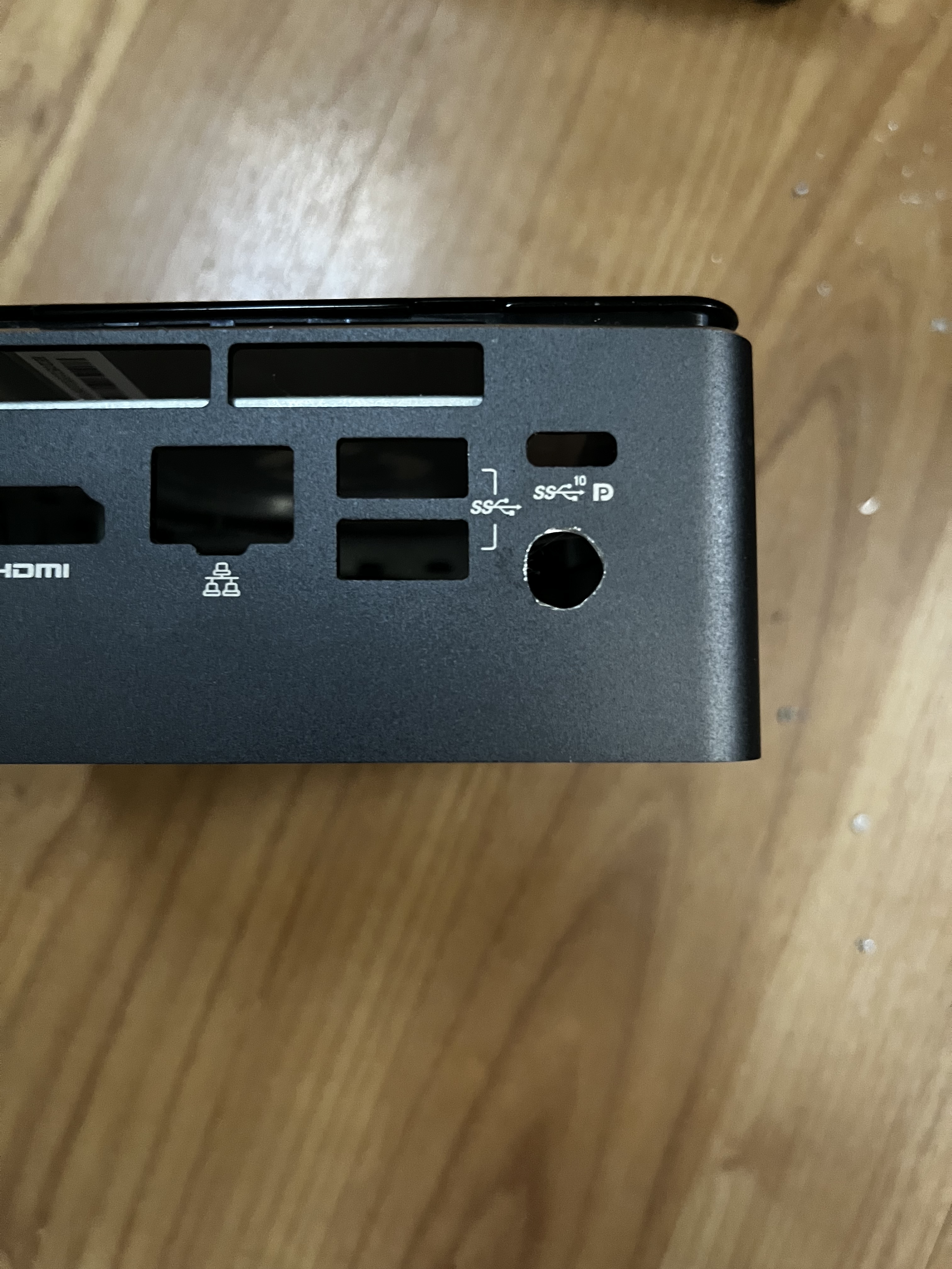 Photo of the case with a drilled hole